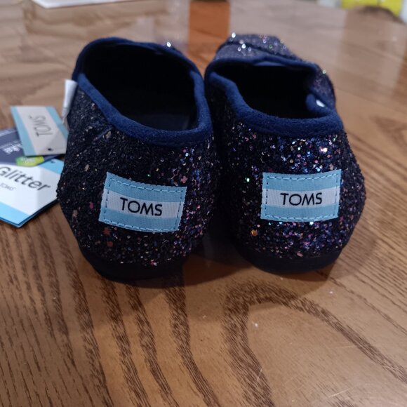 Kids Toms Glitter Shoes Size 5 New - Picture 3 of 7